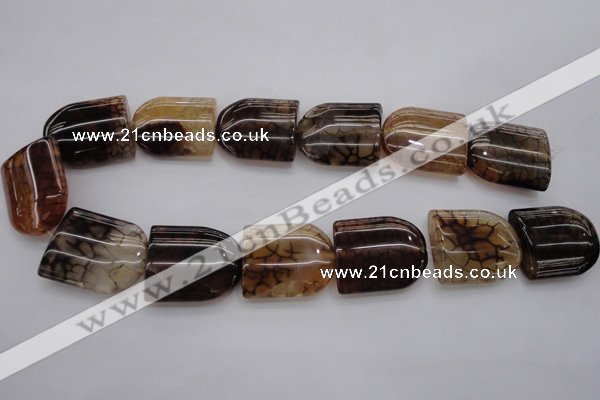 CAG4092 15.5 inches 25*30mm peltate dragon veins agate beads
