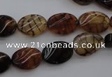 CAG4104 15.5 inches 10*14mm twisted oval dragon veins agate beads