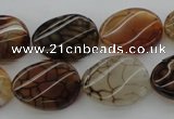 CAG4107 15.5 inches 15*20mm twisted oval dragon veins agate beads