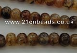 CAG4118 15.5 inches 7*10mm rondelle dragon veins agate beads