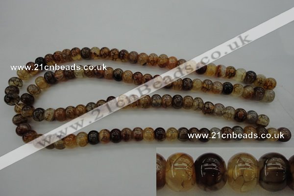 CAG4118 15.5 inches 7*10mm rondelle dragon veins agate beads