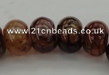 CAG4120 15.5 inches 12*16mm rondelle dragon veins agate beads