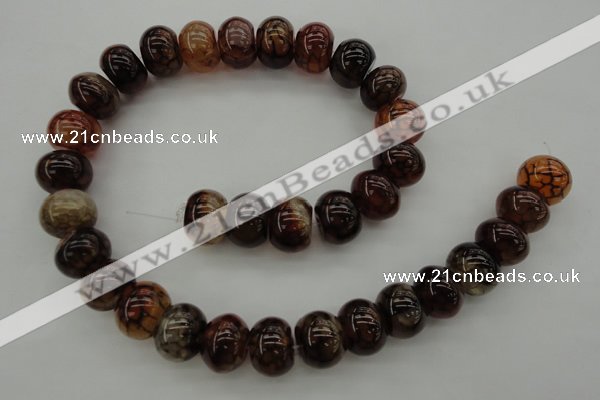 CAG4120 15.5 inches 12*16mm rondelle dragon veins agate beads