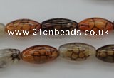 CAG4125 15.5 inches 8*16mm rice dragon veins agate beads