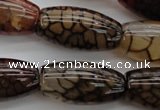 CAG4130 15.5 inches 15*30mm rice dragon veins agate beads