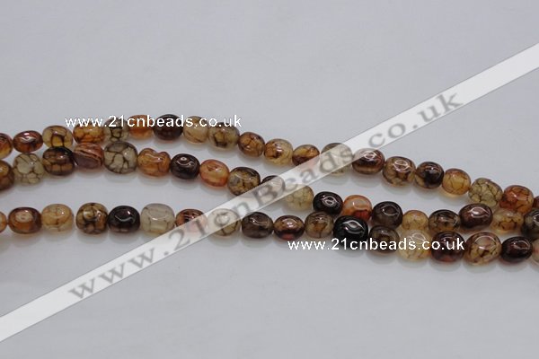 CAG4139 15.5 inches 6*8mm nuggets dragon veins agate beads