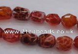 CAG4175 15.5 inches 9*12mm faceted nuggets natural fire agate beads