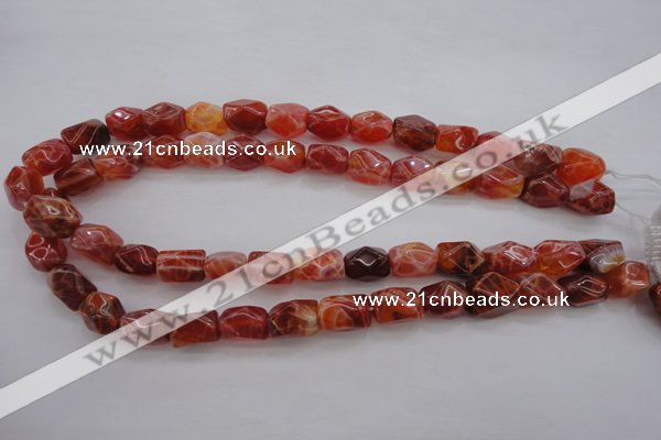 CAG4177 15.5 inches 10*14mm faceted nuggets natural fire agate beads