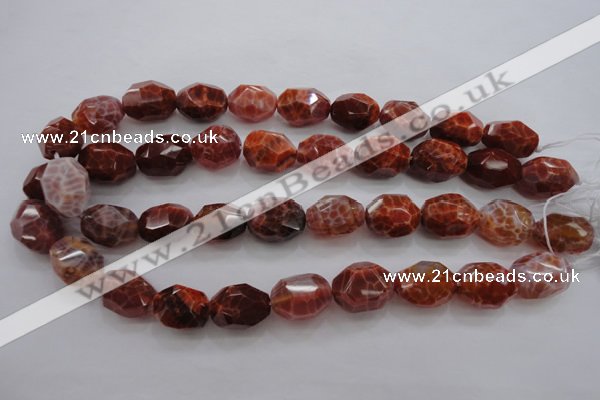 CAG4178 15.5 inches 15*20mm faceted nuggets natural fire agate beads