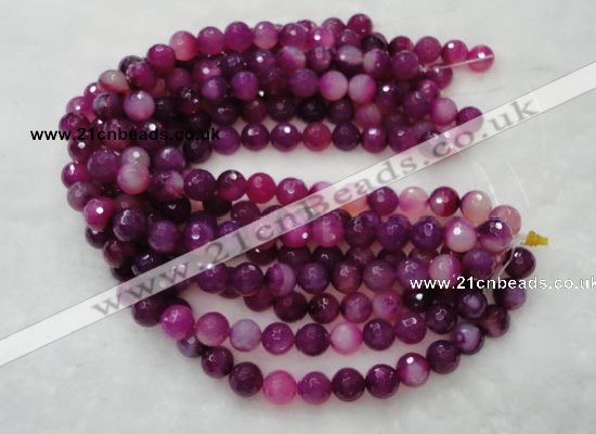 CAG418 15.5 inches 14mm faceted round agate beads Wholesale