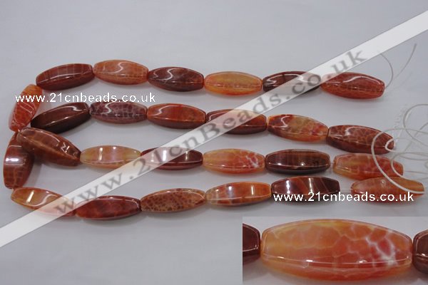 CAG4188 15.5 inches 10*30mm tetrahedron natural fire agate beads