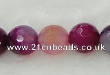 CAG419 15.5 inches 16mm faceted round agate beads Wholesale