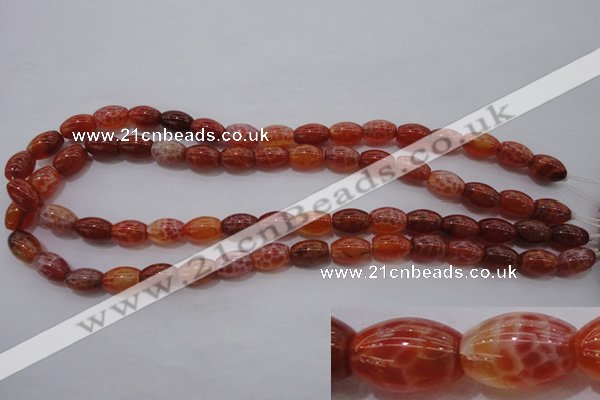 CAG4190 15.5 inches 8*12mm rice natural fire agate beads