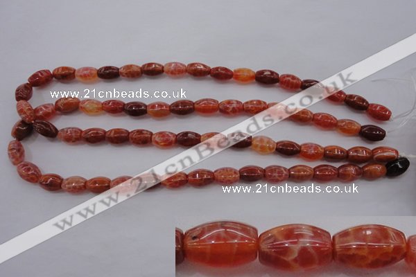 CAG4192 15.5 inches 7*12mm hexahedron natural fire agate beads