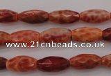 CAG4194 15.5 inches 8*14mm faceted rice natural fire agate beads