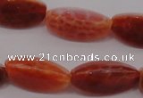 CAG4200 15.5 inches 8*16mm twisted trihedron natural fire agate beads