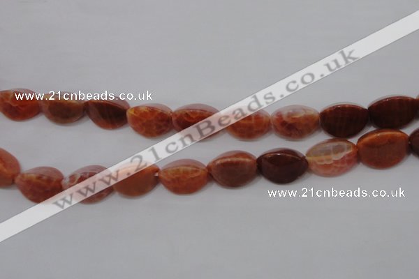 CAG4204 15.5 inches 10*14mm trihedron natural fire agate beads