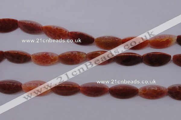 CAG4205 15.5 inches 10*20mm trihedron natural fire agate beads