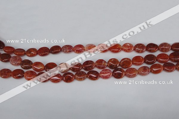 CAG4210 15.5 inches 8*10mm oval natural fire agate beads