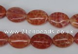 CAG4212 15.5 inches 10*14mm oval natural fire agate beads