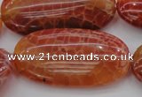 CAG4220 15.5 inches 25*50mm oval natural fire agate beads
