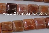 CAG4228 15.5 inches 12*12mm square natural fire agate beads