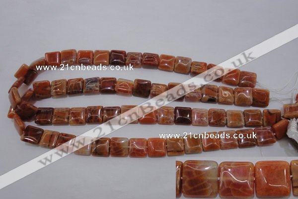 CAG4228 15.5 inches 12*12mm square natural fire agate beads