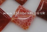 CAG4235 15.5 inches 20*20mm diamond natural fire agate beads