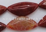 CAG4236 15.5 inches 18*39mm triangle natural fire agate beads