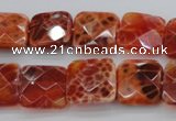 CAG4252 15.5 inches 16*16mm faceted square natural fire agate beads