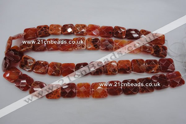 CAG4252 15.5 inches 16*16mm faceted square natural fire agate beads