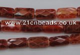 CAG4255 15.5 inches 7*14mm faceted square natural fire agate beads