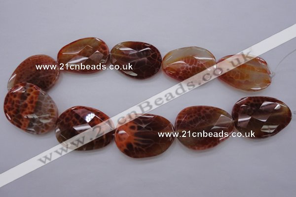 CAG4280 15.5 inches 28*39mm faceted freeform natural fire agate beads