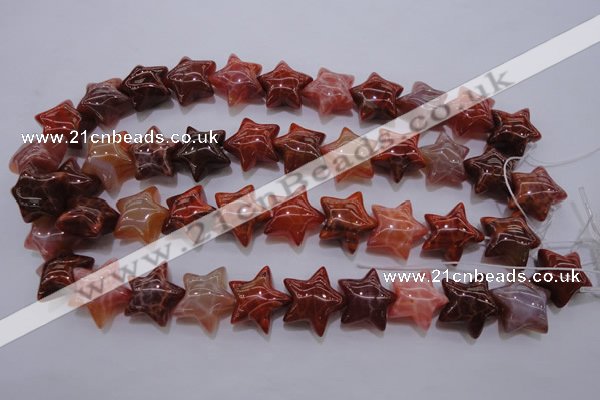 CAG4292 15.5 inches 20*22mm star natural fire agate beads