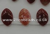 CAG4295 Top-drilled 12*18mm marquise natural fire agate beads