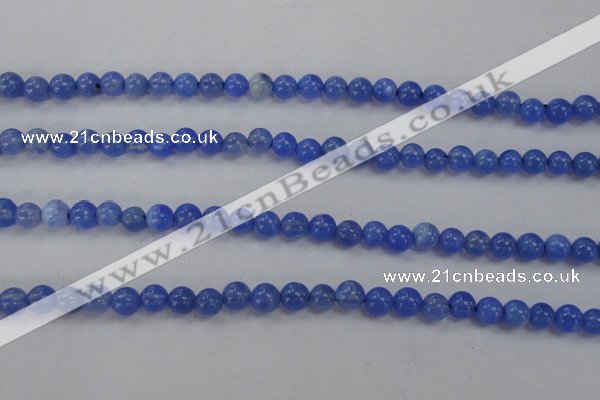 CAG4300 15.5 inches 4mm round dyed blue fire agate beads