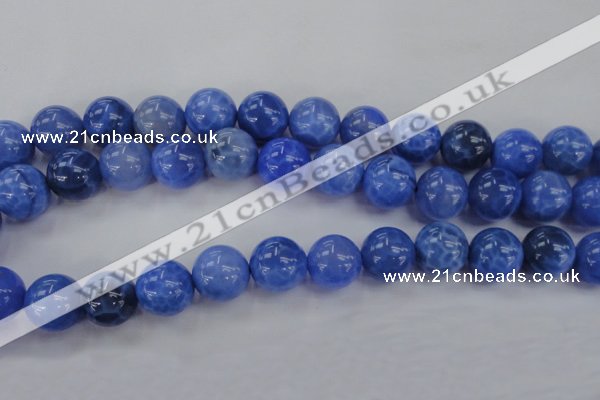 CAG4304 15.5 inches 12mm round dyed blue fire agate beads