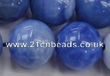 CAG4305 15.5 inches 14mm round dyed blue fire agate beads