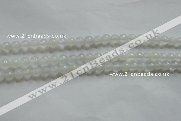 CAG4340 15.5 inches 4mm round white agate beads wholesale