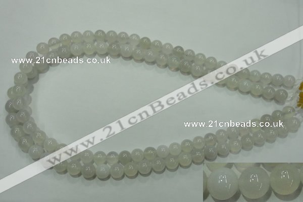 CAG4342 15.5 inches 8mm round white agate beads wholesale