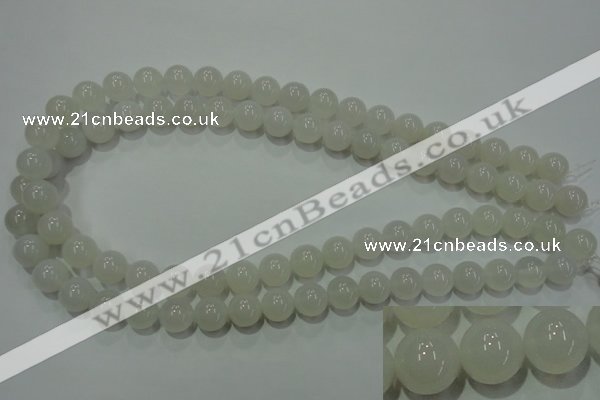 CAG4343 15.5 inches 10mm round white agate beads wholesale