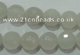 CAG4351 15.5 inches 10mm faceted round white agate beads wholesale