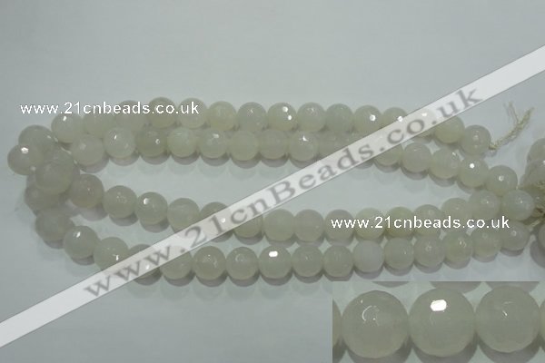 CAG4351 15.5 inches 10mm faceted round white agate beads wholesale