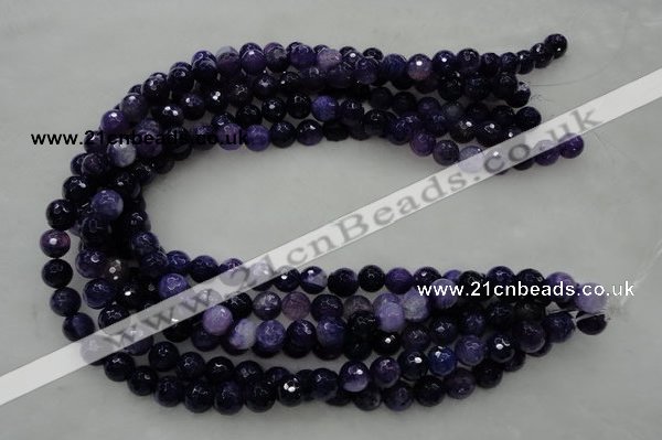 CAG436 15.5 inches 10mm faceted round dark purple agate beads