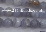 CAG4361 15.5 inches 6mm faceted round blue lace agate beads