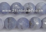 CAG4363 15.5 inches 10mm faceted round blue lace agate beads