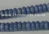 CAG4372 15.5 inches 5*10mm rondelle dyed blue lace agate beads