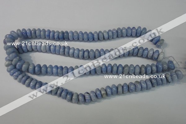 CAG4373 15.5 inches 6*12mm rondelle dyed blue lace agate beads