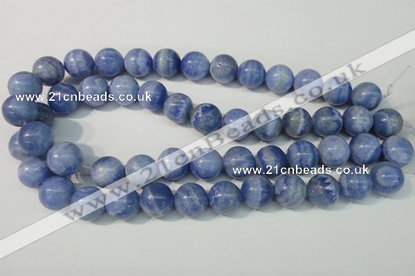 CAG4375 15.5 inches 16mm round dyed blue lace agate beads