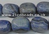 CAG4379 15.5 inches 15*20mm nuggets dyed blue lace agate beads